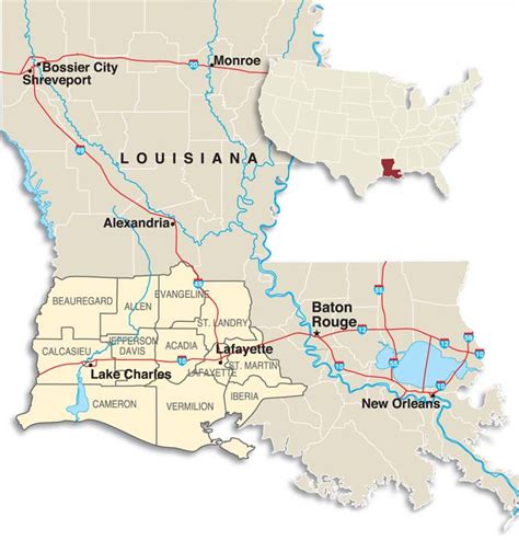map of southwest louisiana.